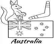 Coloriage australie drapeau boomerang