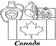 Coloriage canada drapeau maple syrup