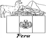 Coloriage peru drapeau alpaca