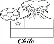 Coloriage chile drapeau volcano