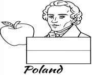 Coloriage pologne drapeau chopin