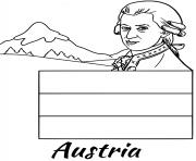 Coloriage autriche drapeau mozart