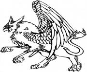 Coloriage griffon griffin black ink tattoo design