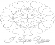 Coloriage i love you mandala saint valentin