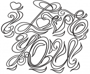 Coloriage i love you saint valentin