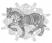 Coloriage mandala cheval adulte animal