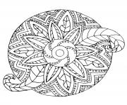 Coloriage mandala adulte fleur vegetal