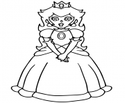 Coloriage super mario princess peach