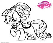 Coloriage Princesse rarity habille my little pony