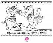 Coloriage princess cadance and shining armor