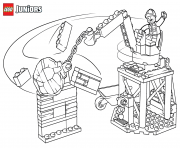 Coloriage lego junior bulldozer truck