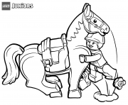 Coloriage lego junior horse rider and horse