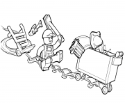 Coloriage lego junior trash and garbage man