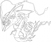 Coloriage Mega Rayquaza Rubis Omega et Saphir Alpha