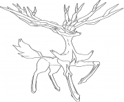 Coloriage Xerneas Trio de la vie Generation 6