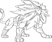 Coloriage Solgaleo Pokemon cosmiques Generation 7