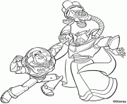 Coloriage Buzz combat son ennemi Zurg