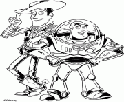 Coloriage Woody et Buzz l Eclair