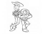 Coloriage woody et buzz