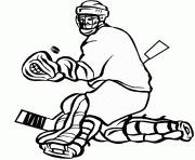 Coloriage arret du gardien de hockey