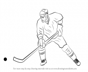 Coloriage dessin de joueur de hockey