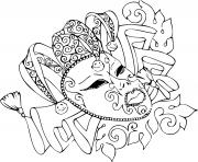 Coloriage masque de carnaval mysterieux