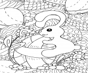 Coloriage lapin paques pour adulte et enfants antistress