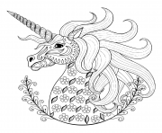 Coloriage licorne magique adulte