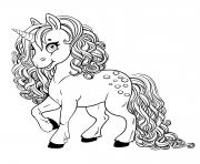 Coloriage fabuleuse licorne bambina