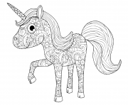 Coloriage licorne adulte facile anti stress