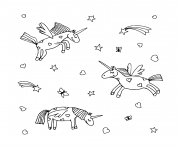 Coloriage licorne cartoon pattern