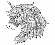 Coloriage licorne tattoo adulte