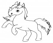 Coloriage petite licorne simple facile