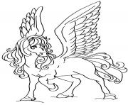 Coloriage cheval volant pour une princesse fille