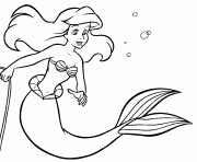 Coloriage disney la petite sirene ariel