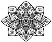 Coloriage mandala indien medaillon