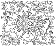 Coloriage mandala fleurs pour adulte