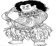 Coloriage maui homme fort de vaiana disney