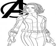 Coloriage avengers endgame Black Widow Marvel