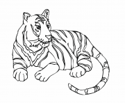 Coloriage tigre dans la savane