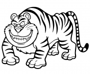 Coloriage tigre cartoon amusant