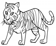 Coloriage cartoon cute tigre