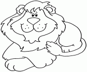 Coloriage un lion avec les pattes croises