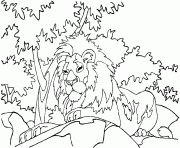 Coloriage le lion qui domine la plaine