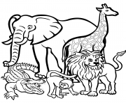 Coloriage african animals