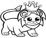 Coloriage funny lion in a crown