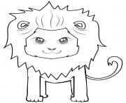 Coloriage cute cartoon lion