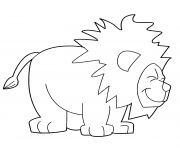 Coloriage joyful lion