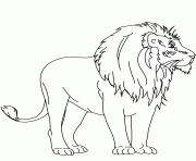 Coloriage lion sauvage simple