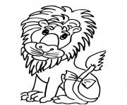 Coloriage cute lion